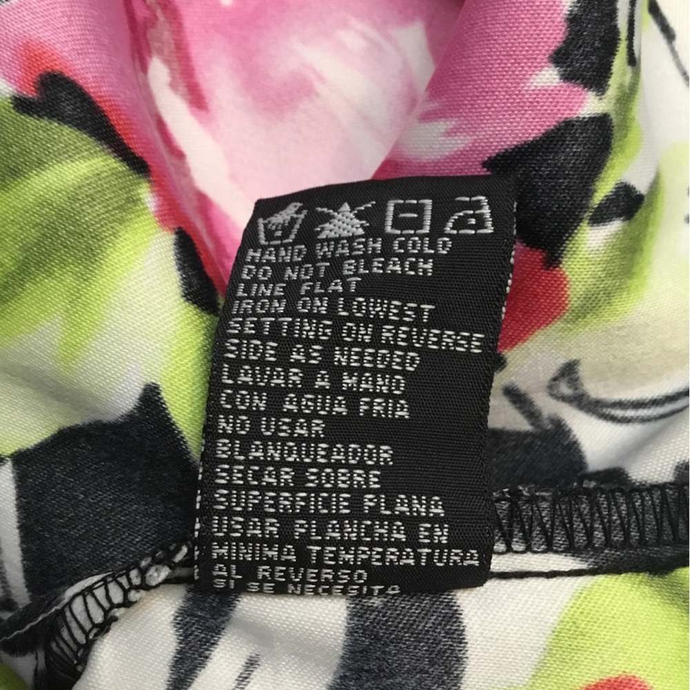 Perceptions Floral Mini Dress in Black with Pink and Green Accents - Picture 5 of 15